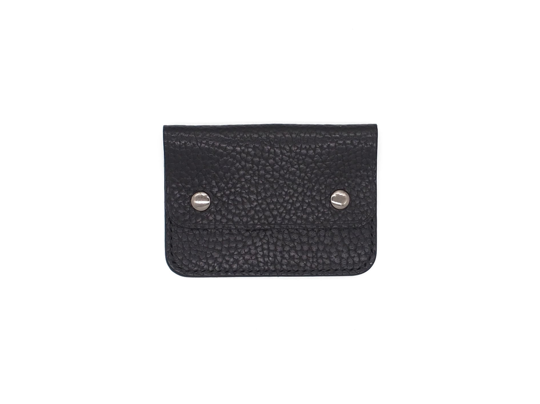 Utility Pocket - Snap Pouch Wallet In Pebbled Black