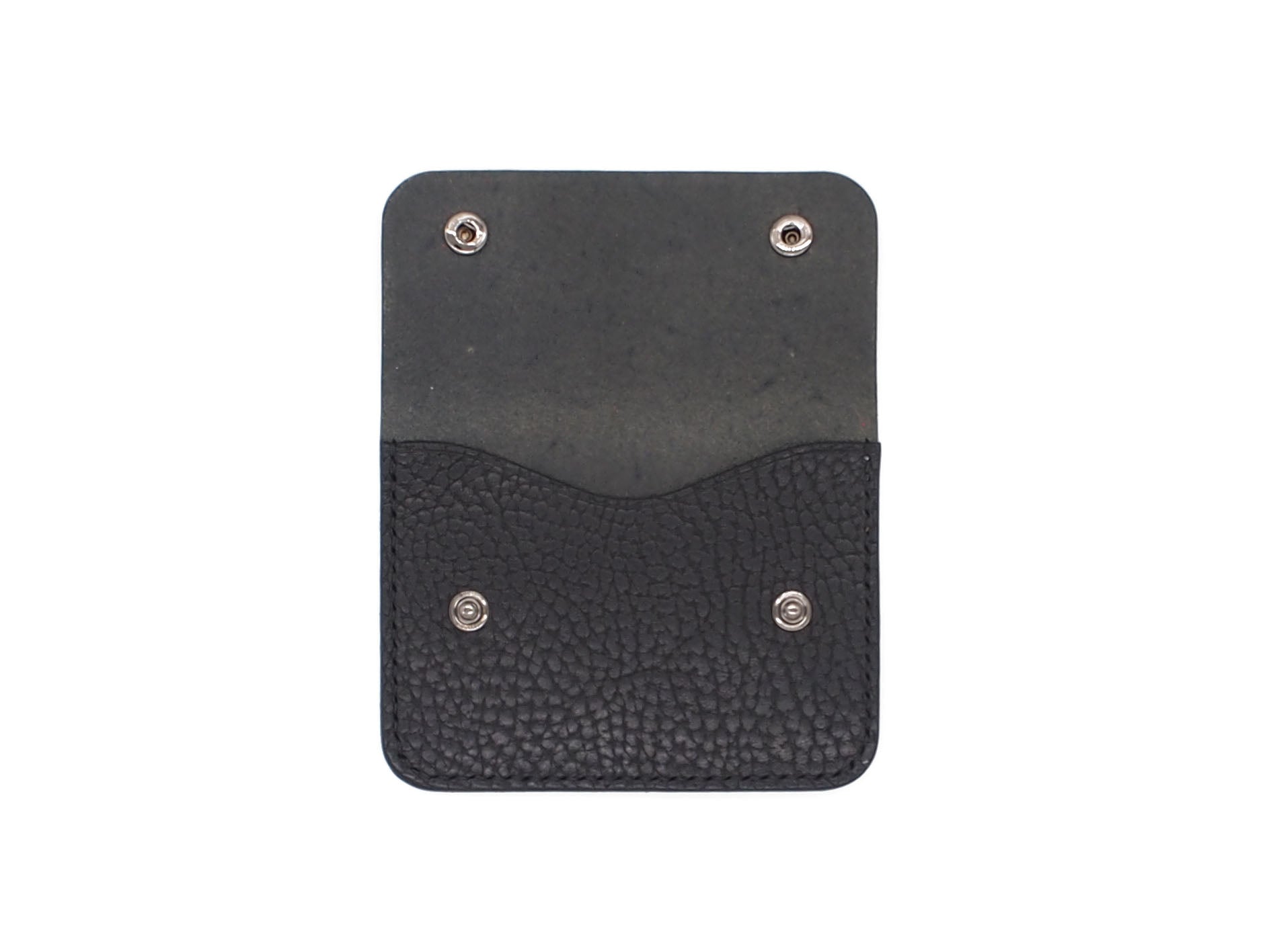 Utility Pocket - Snap Pouch Wallet In Pebbled Black
